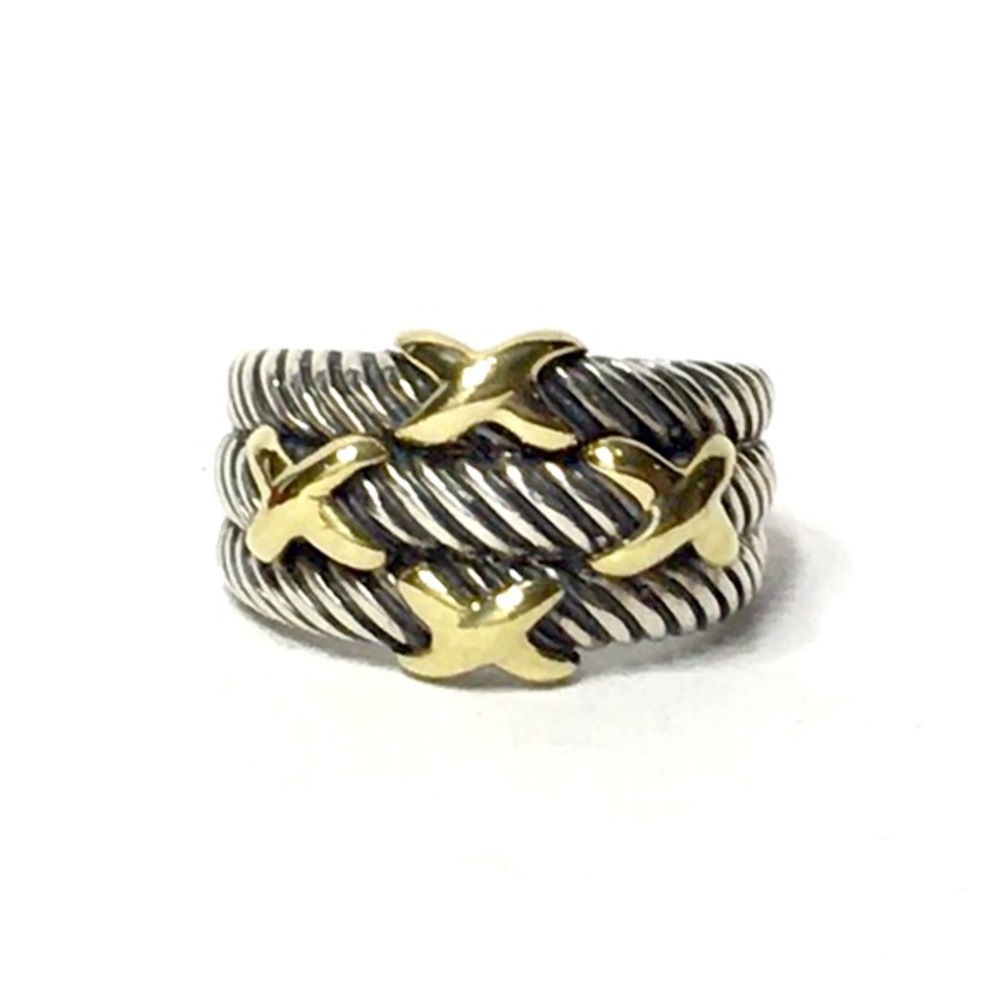 David Yurman Triple Row Cable X Ring